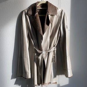 Charles Jourdan vintage pearl leather coat.
